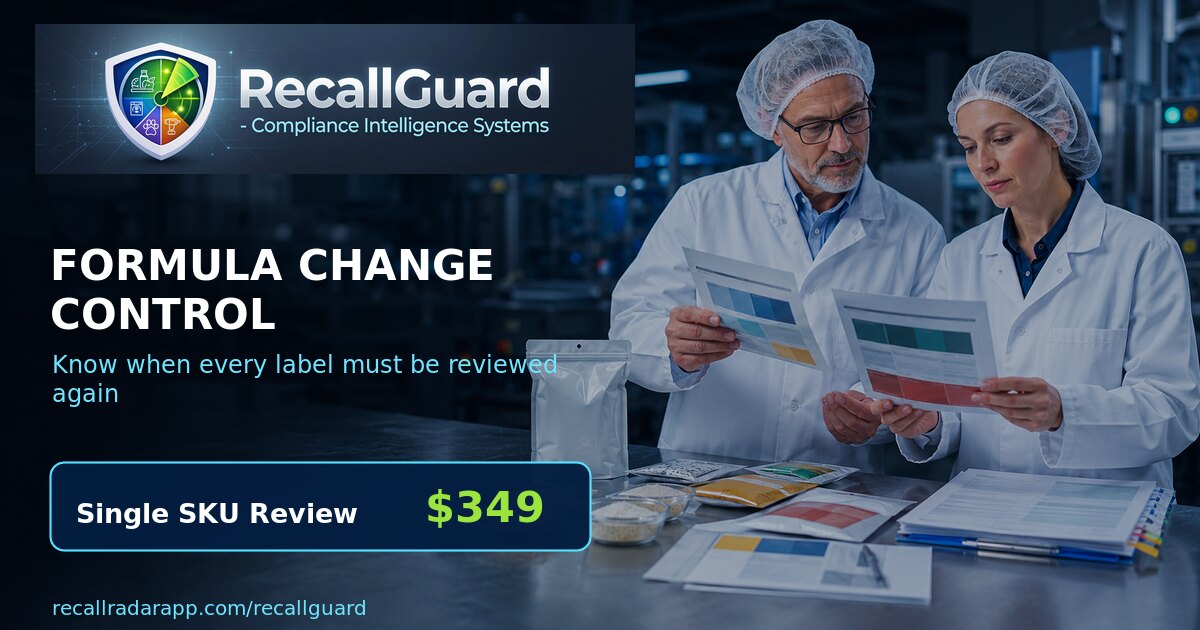 Formula Change Control: When a Food Label Must Be Reviewed Again