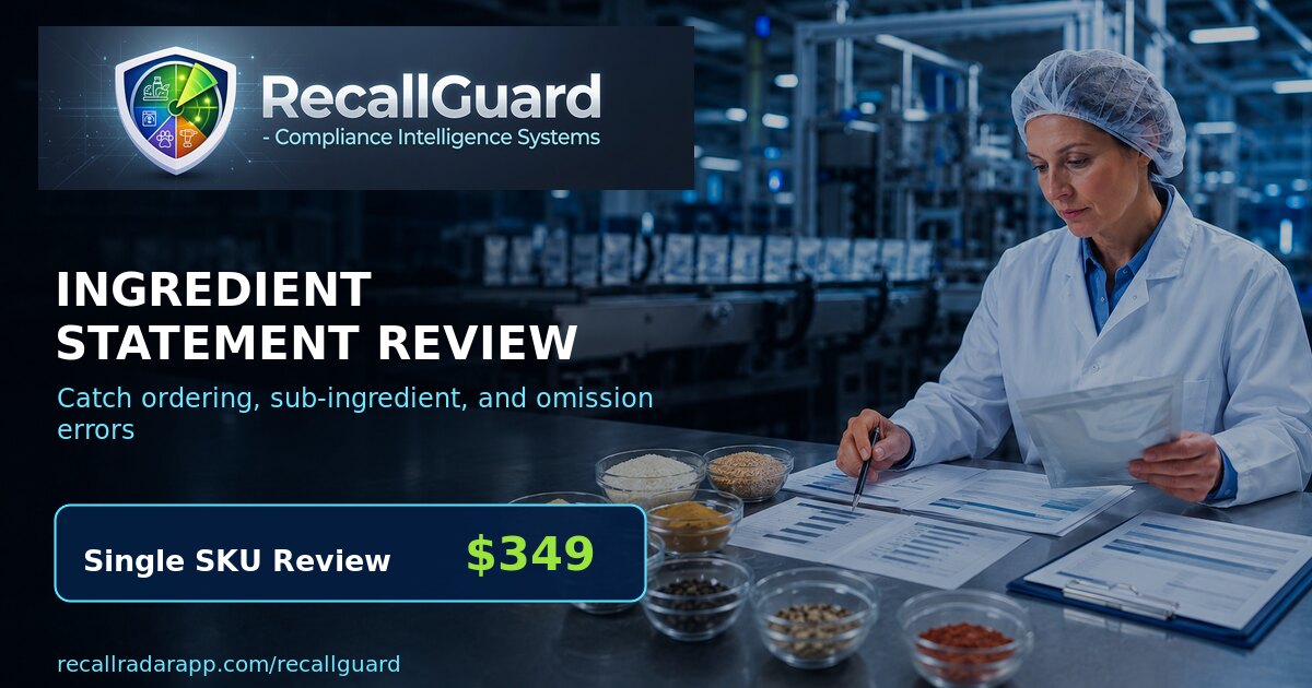 Ingredient Statement Review: Order, Sub-Ingredients, and Common Omissions