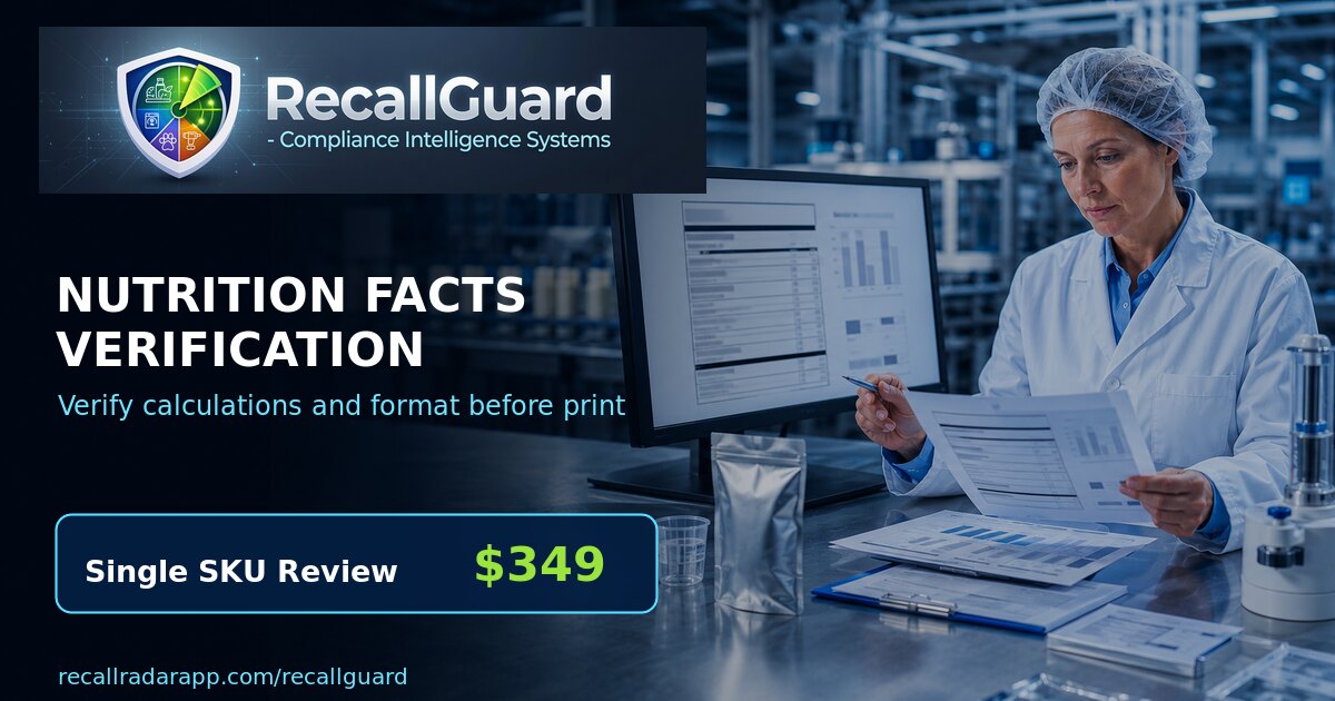 Nutrition Facts Verification Before Print: A QA Review Checklist